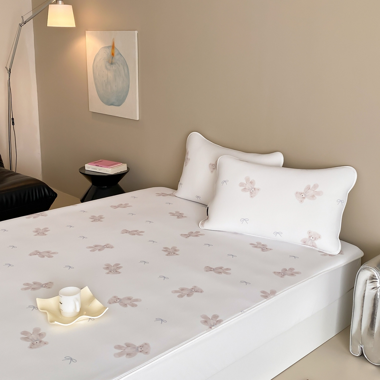 91家纺网 家纺一手货源 找家纺 三味舒屋 2026新款【甜梦派对】印花凉感丝软凉席凉垫（床笠款） 晚安小熊