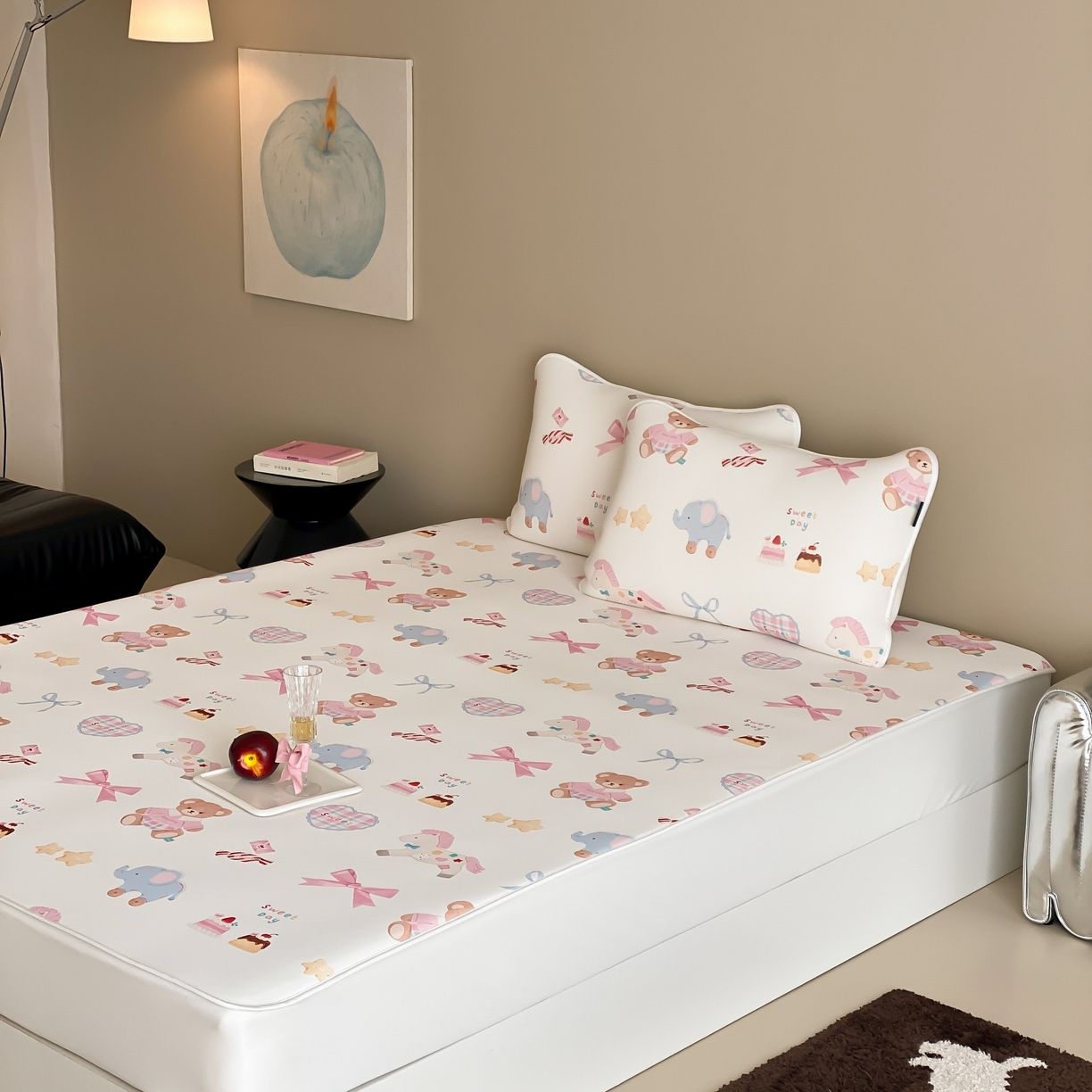 91家纺网 家纺一手货源 找家纺 三味舒屋 2026新款【甜梦派对】印花凉感丝软凉席凉垫（床笠款） 甜心公主