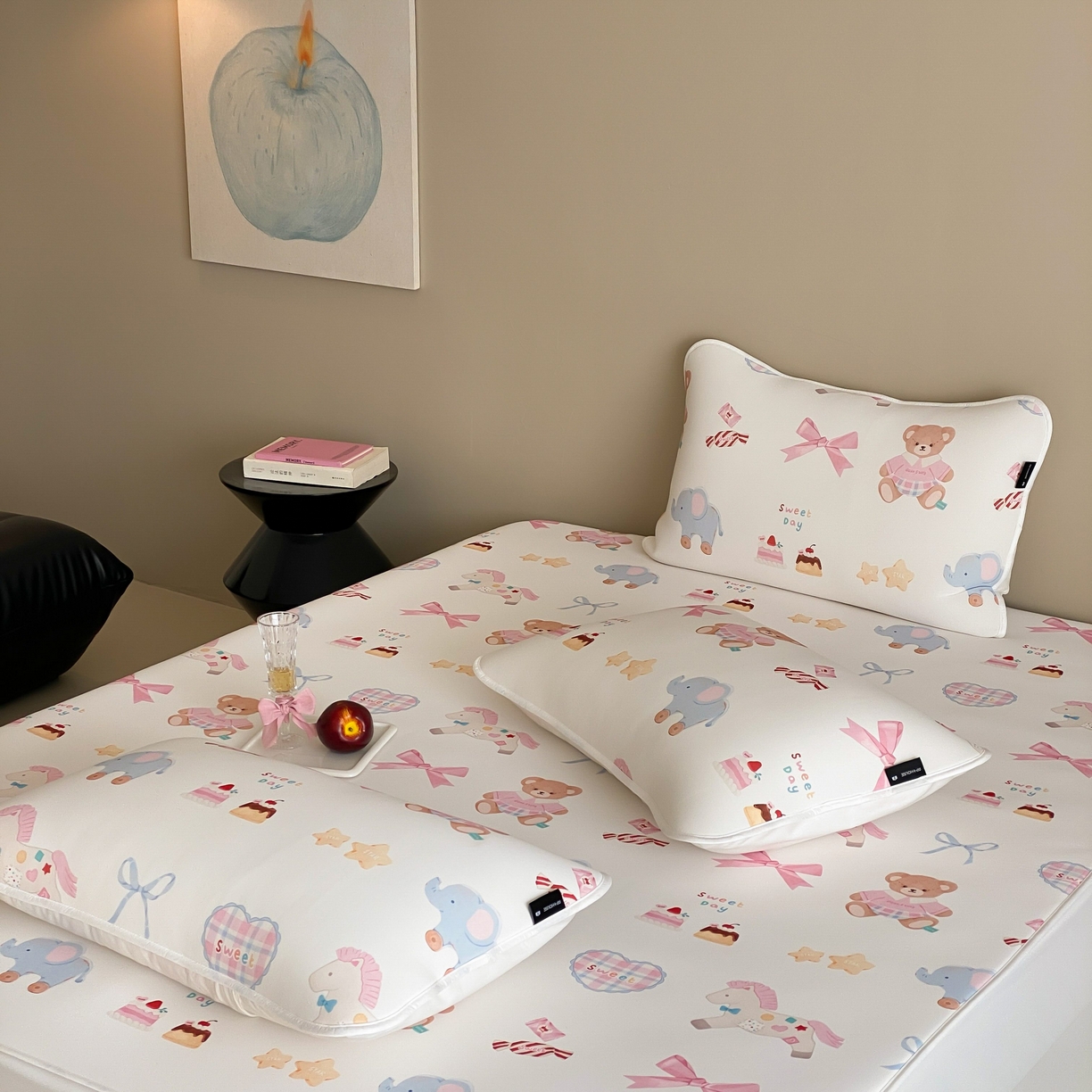 91家纺网 家纺一手货源 找家纺 三味舒屋 2026新款【甜梦派对】印花凉感丝软凉席凉垫（床笠款） 甜心公主