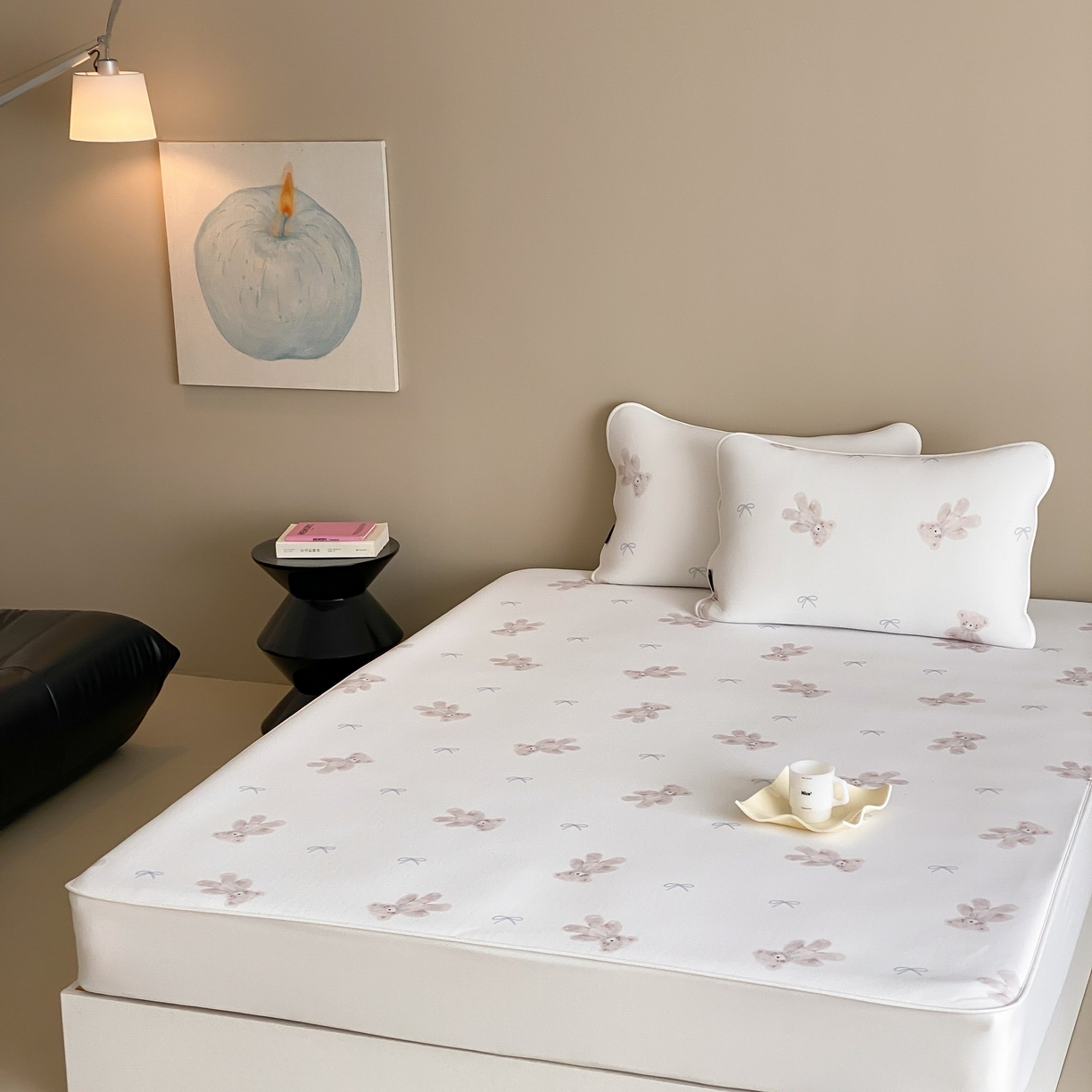 91家纺网 家纺一手货源 找家纺 三味舒屋 2026新款【甜梦派对】印花凉感丝软凉席凉垫（床笠款） 晚安小熊