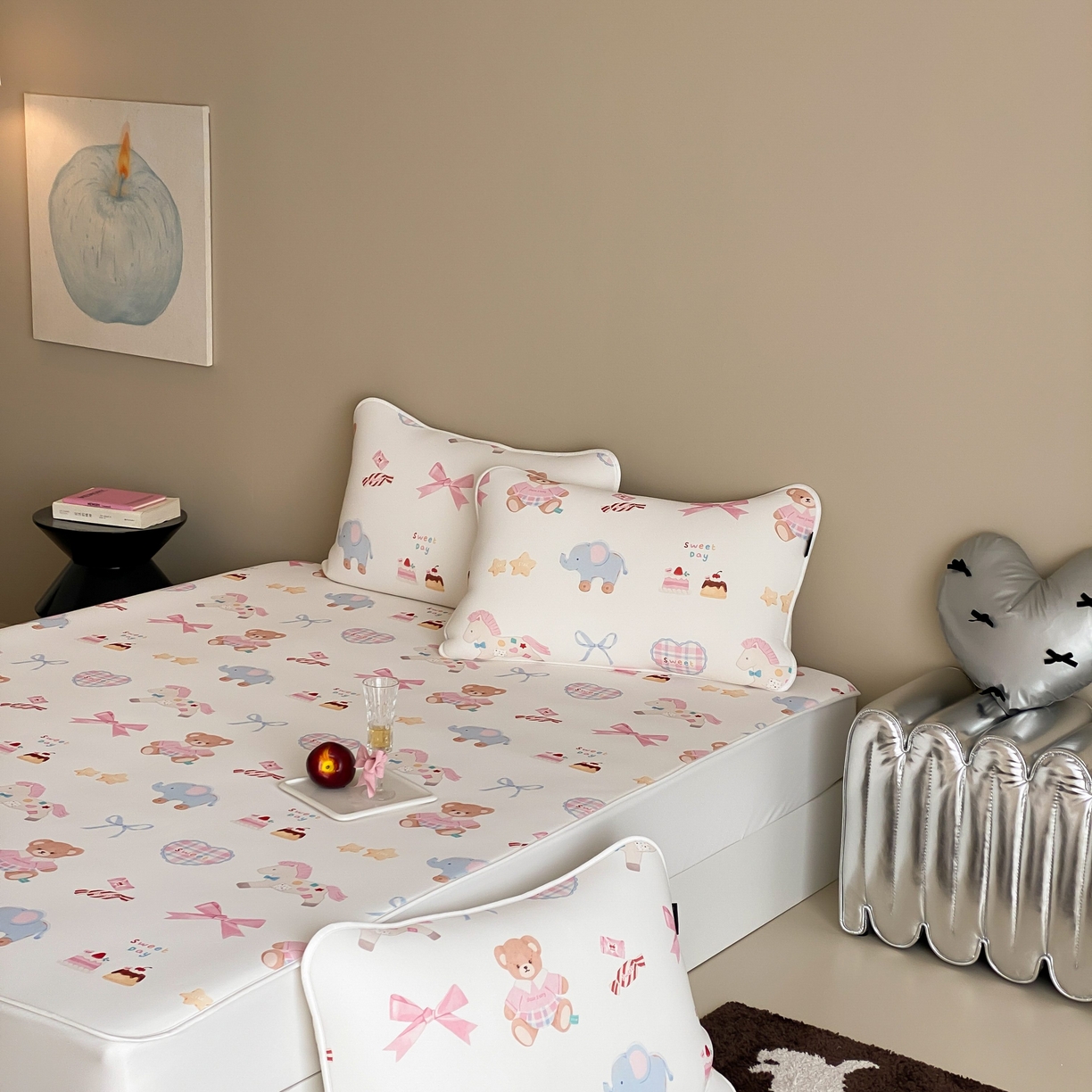 91家纺网 家纺一手货源 找家纺 三味舒屋 2026新款【甜梦派对】印花凉感丝软凉席凉垫（床笠款） 甜心公主