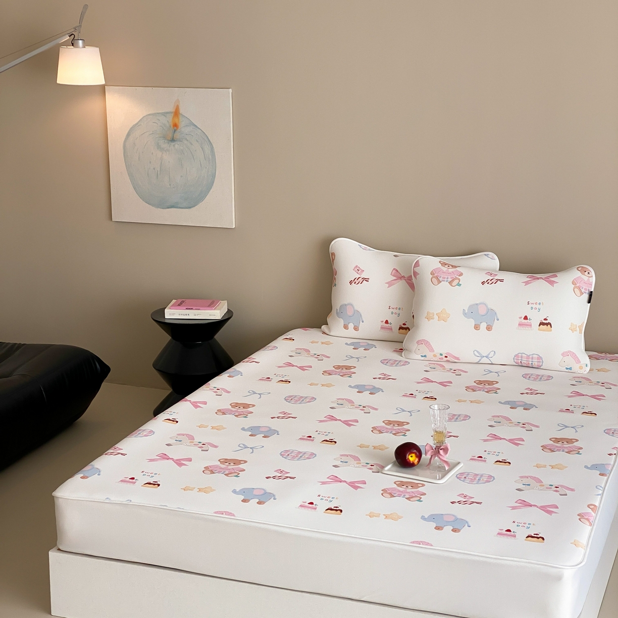 91家纺网 家纺一手货源 找家纺 三味舒屋 2026新款【甜梦派对】印花凉感丝软凉席凉垫（床笠款） 甜心公主