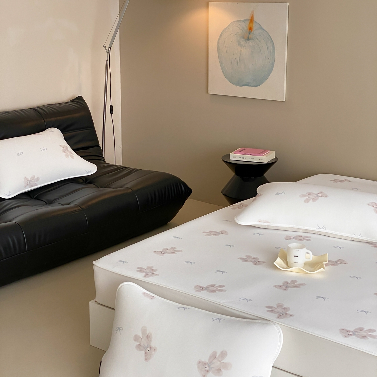 91家纺网 家纺一手货源 找家纺 三味舒屋 2026新款【甜梦派对】印花凉感丝软凉席凉垫（床笠款） 晚安小熊