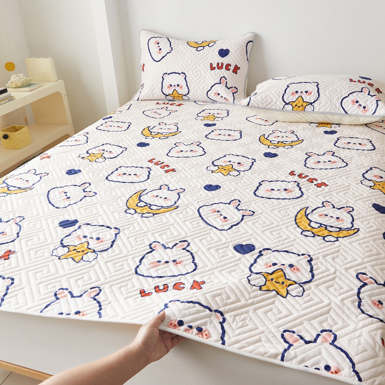 91家纺网 家纺一手货源 找家纺 舒居家纺 2026新款卡通可爱全棉床护垫软床垫垫子-大床图 卡哇伊