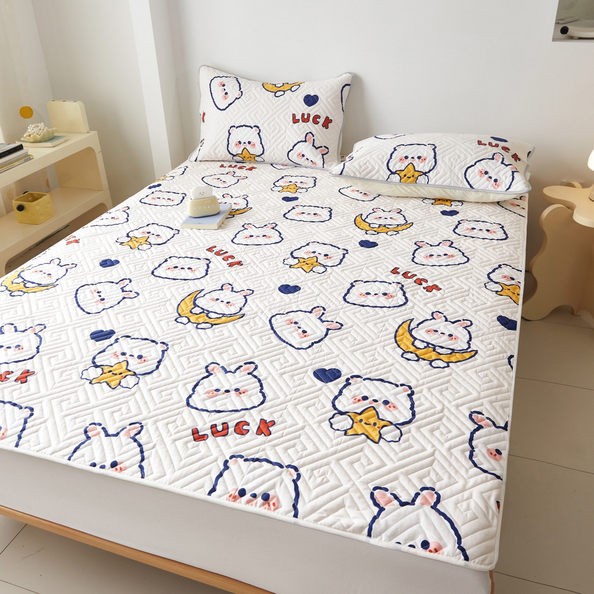 91家纺网 家纺一手货源 找家纺 舒居家纺 2026新款卡通可爱全棉床护垫软床垫垫子-大床图 卡哇伊