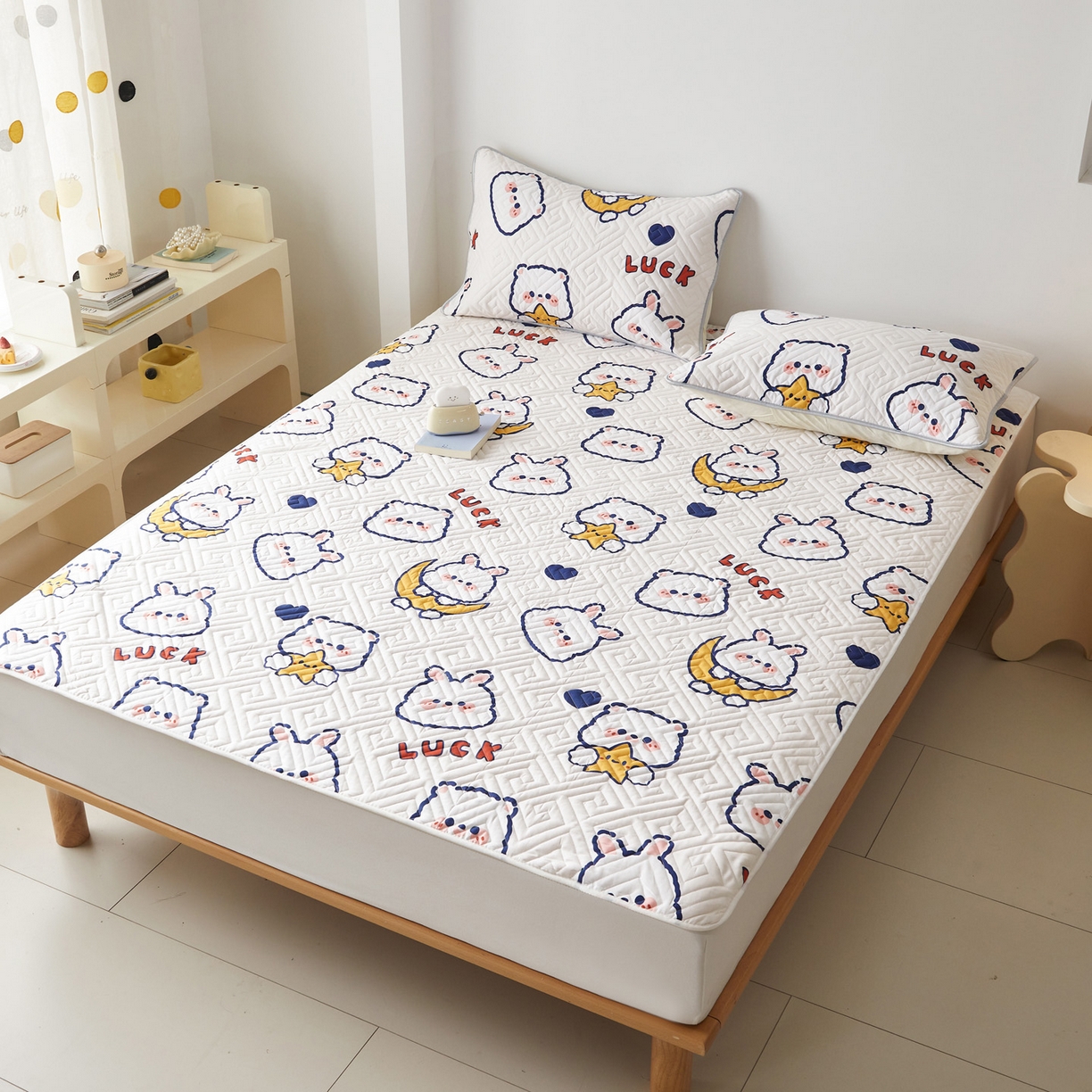 91家纺网 家纺一手货源 找家纺 舒居家纺 2026新款卡通可爱全棉床护垫软床垫垫子-大床图 卡哇伊