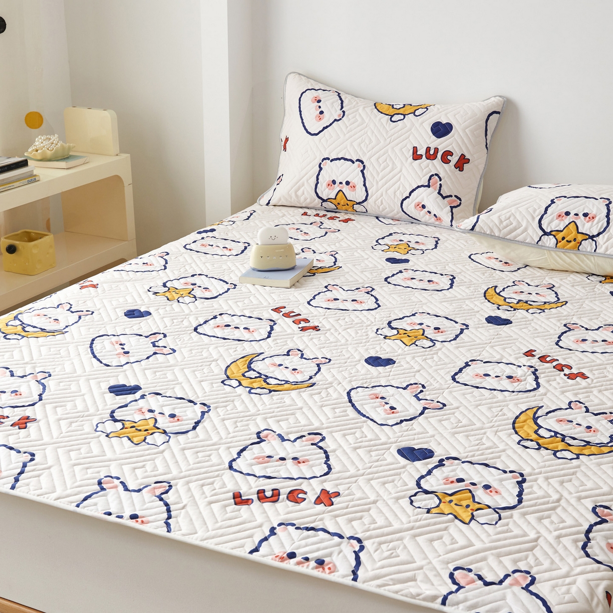 91家纺网 家纺一手货源 找家纺 舒居家纺 2026新款卡通可爱全棉床护垫软床垫垫子-大床图 卡哇伊