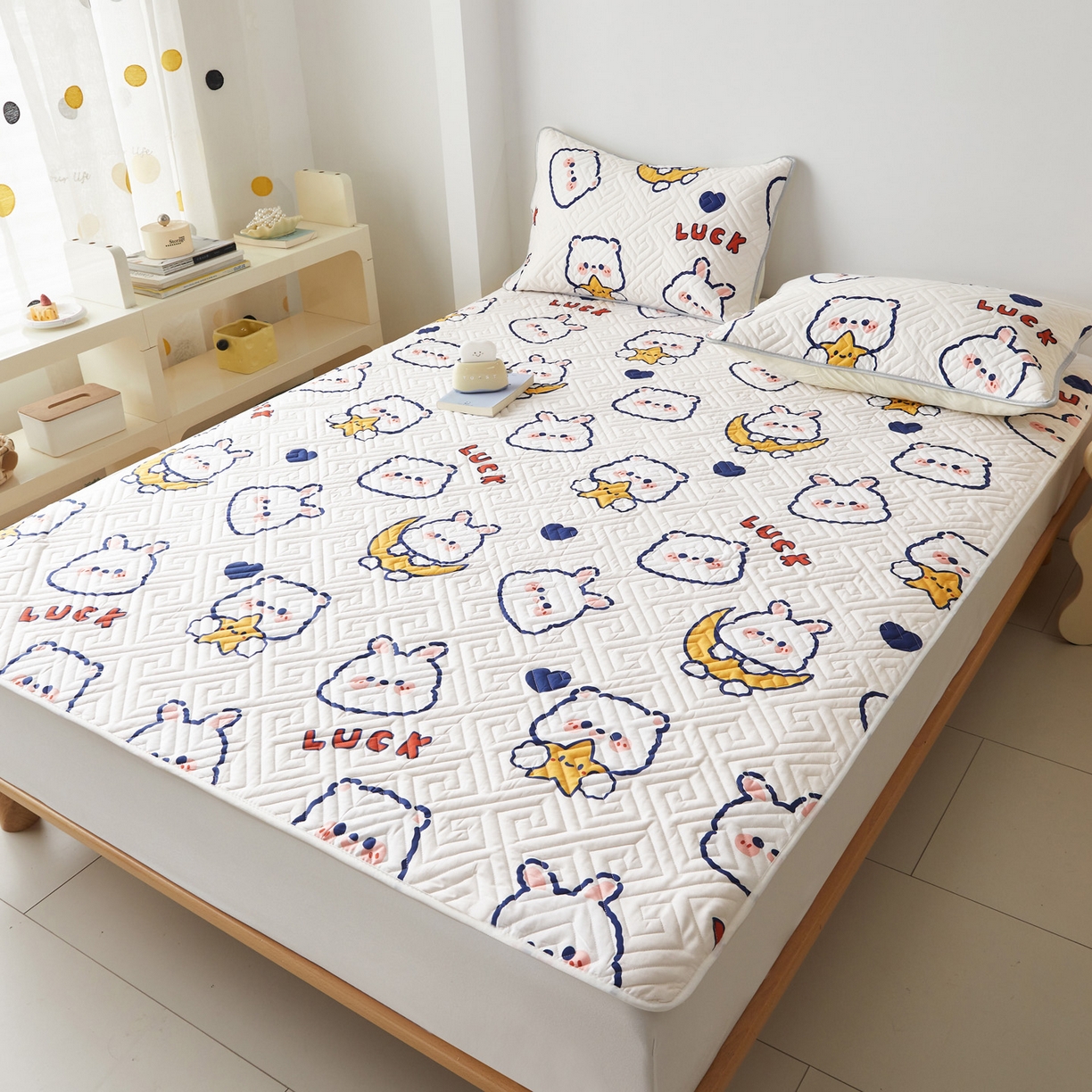 91家纺网 家纺一手货源 找家纺 舒居家纺 2026新款卡通可爱全棉床护垫软床垫垫子-大床图 卡哇伊