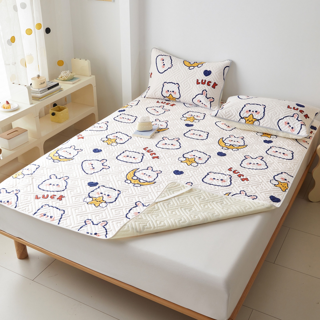 91家纺网 家纺一手货源 找家纺 舒居家纺 2026新款卡通可爱全棉床护垫软床垫垫子-大床图 卡哇伊