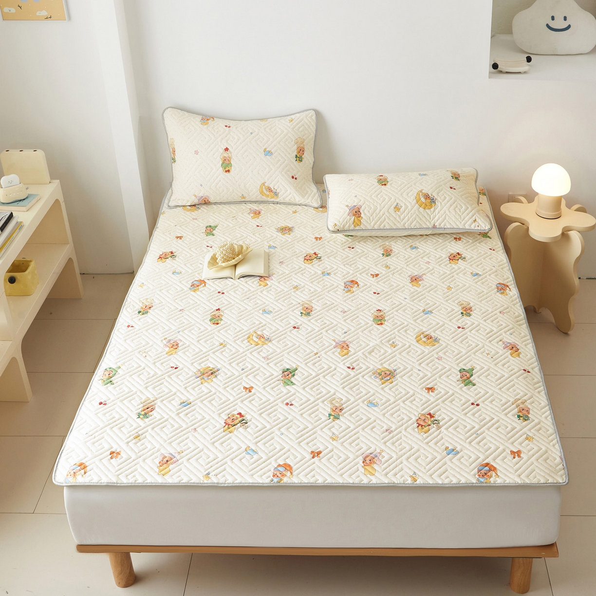 91家纺网 家纺一手货源 找家纺 舒居家纺 2026新款卡通可爱全棉床护垫软床垫垫子-大床图 魔法精灵