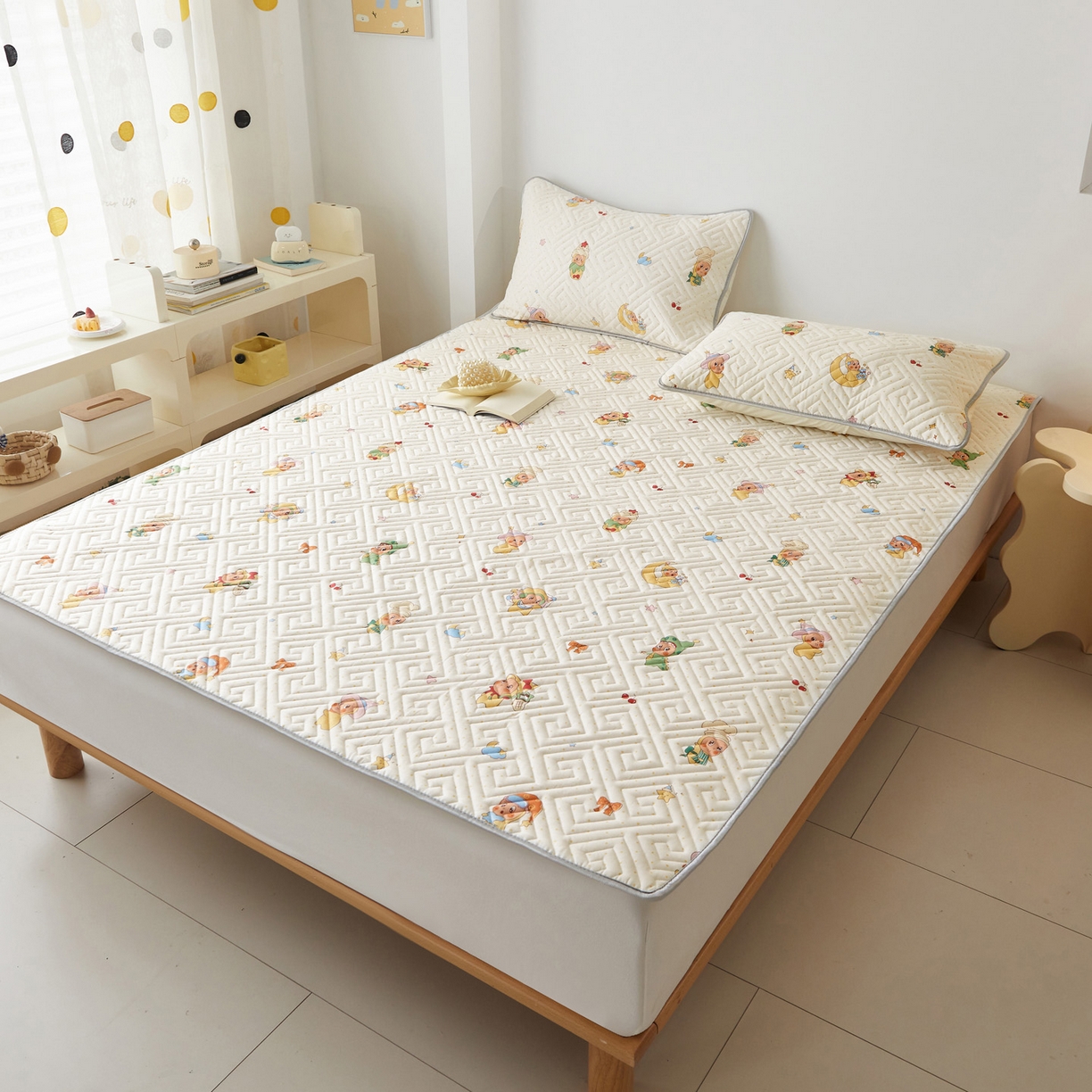 91家纺网 家纺一手货源 找家纺 舒居家纺 2026新款卡通可爱全棉床护垫软床垫垫子-大床图 魔法精灵