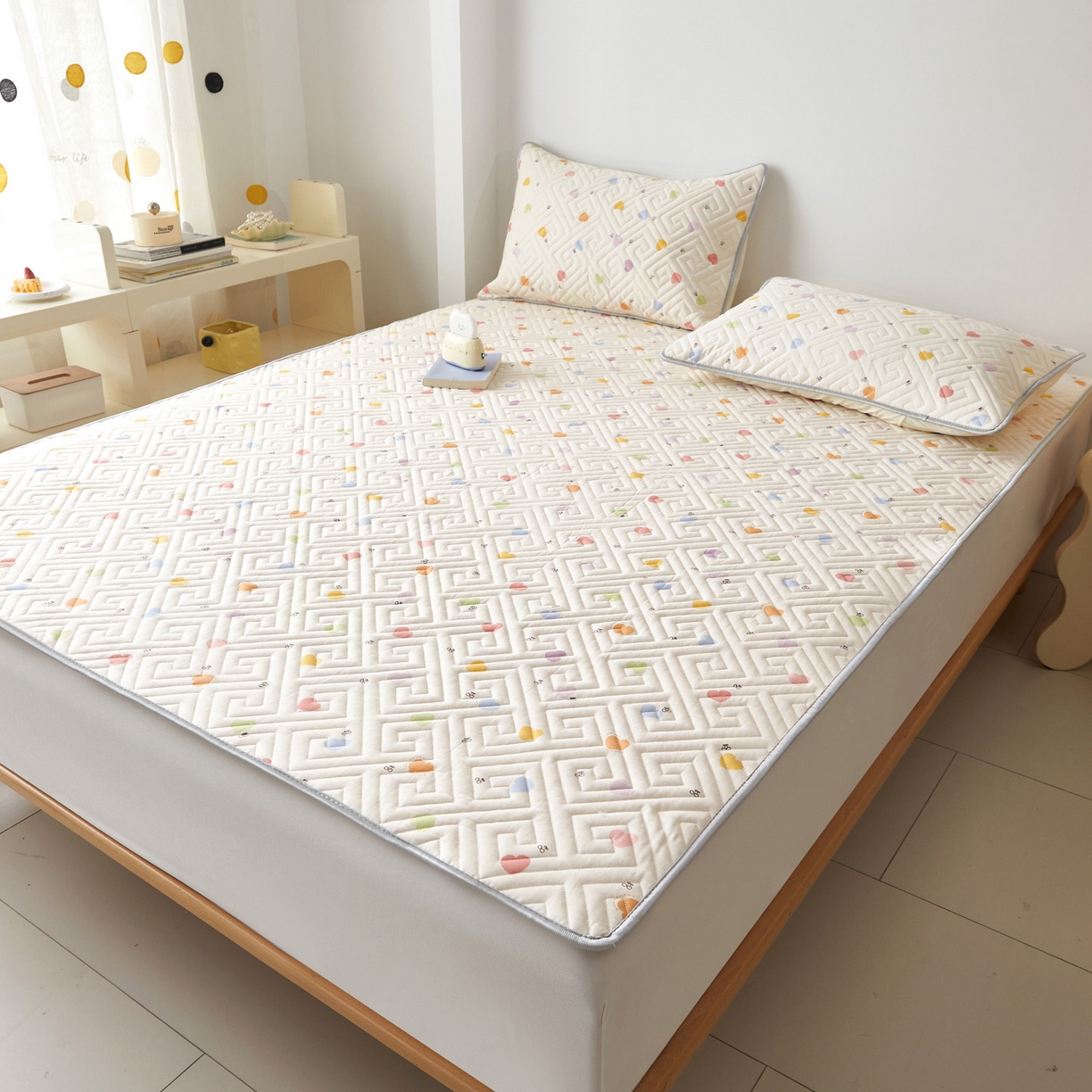 91家纺网 家纺一手货源 找家纺 舒居家纺 2026新款卡通可爱全棉床护垫软床垫垫子-大床图 萌萌心语