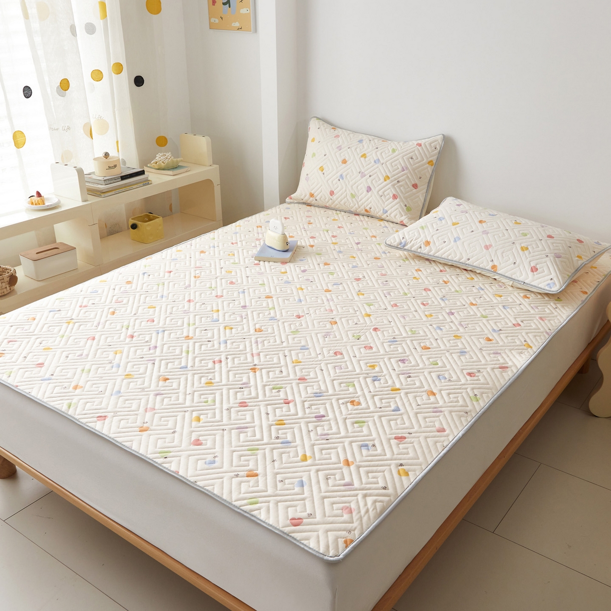 91家纺网 家纺一手货源 找家纺 舒居家纺 2026新款卡通可爱全棉床护垫软床垫垫子-大床图 萌萌心语