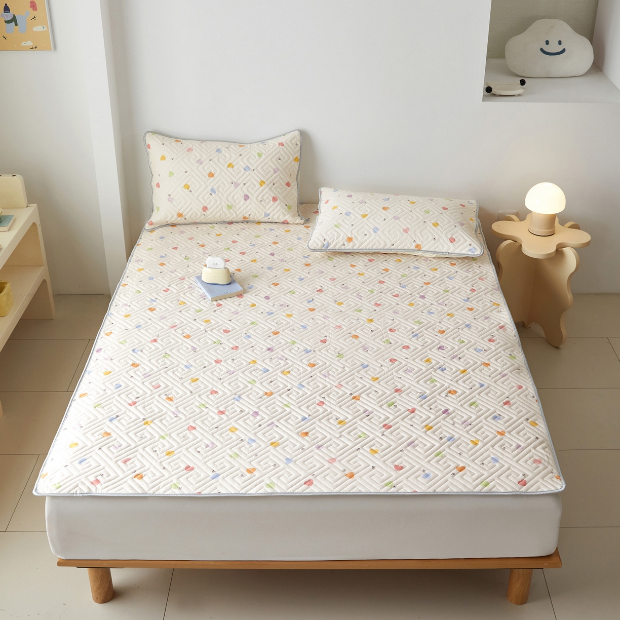 91家纺网 家纺一手货源 找家纺 舒居家纺 2026新款卡通可爱全棉床护垫软床垫垫子-大床图 萌萌心语