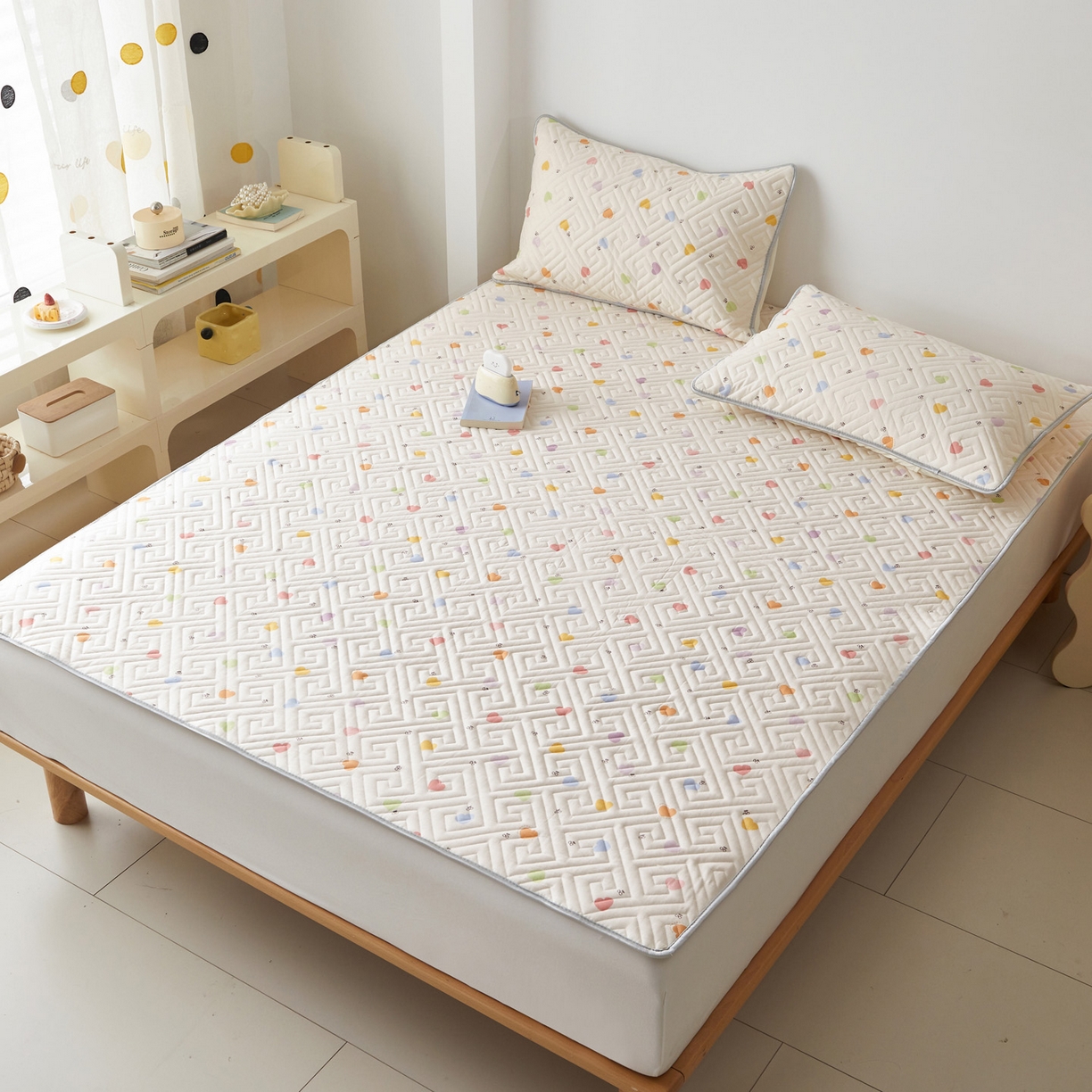 91家纺网 家纺一手货源 找家纺 舒居家纺 2026新款卡通可爱全棉床护垫软床垫垫子-大床图 萌萌心语