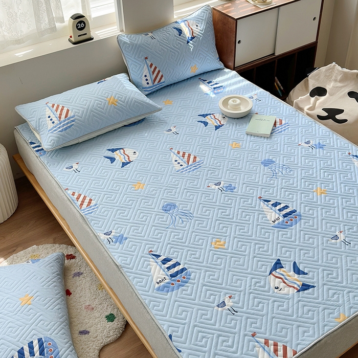 91家纺网 家纺一手货源 找家纺 舒居家纺 2026新款卡通可爱全棉床护垫软床垫垫子-大床图 海洋之心