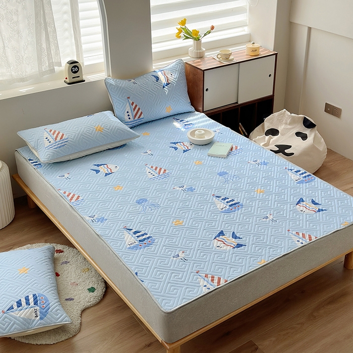 91家纺网 家纺一手货源 找家纺 舒居家纺 2026新款卡通可爱全棉床护垫软床垫垫子-大床图 海洋之心
