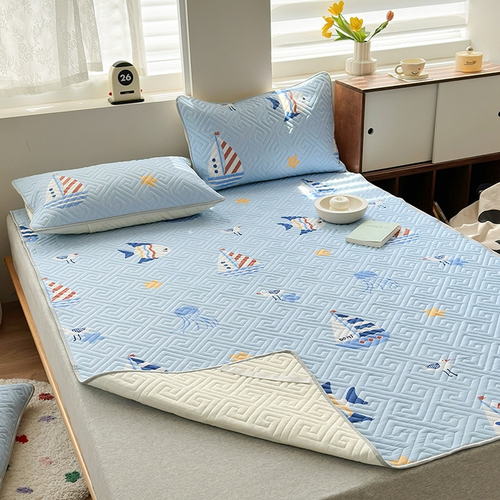 91家纺网 家纺一手货源 找家纺 舒居家纺 2026新款卡通可爱全棉床护垫软床垫垫子-大床图 海洋之心