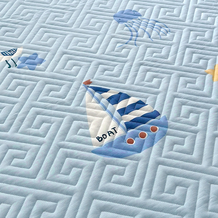 91家纺网 家纺一手货源 找家纺 舒居家纺 2026新款卡通可爱全棉床护垫软床垫垫子-大床图 海洋之心