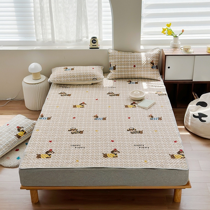 91家纺网 家纺一手货源 找家纺 舒居家纺 2026新款卡通可爱全棉床护垫软床垫垫子-大床图 酷比狗