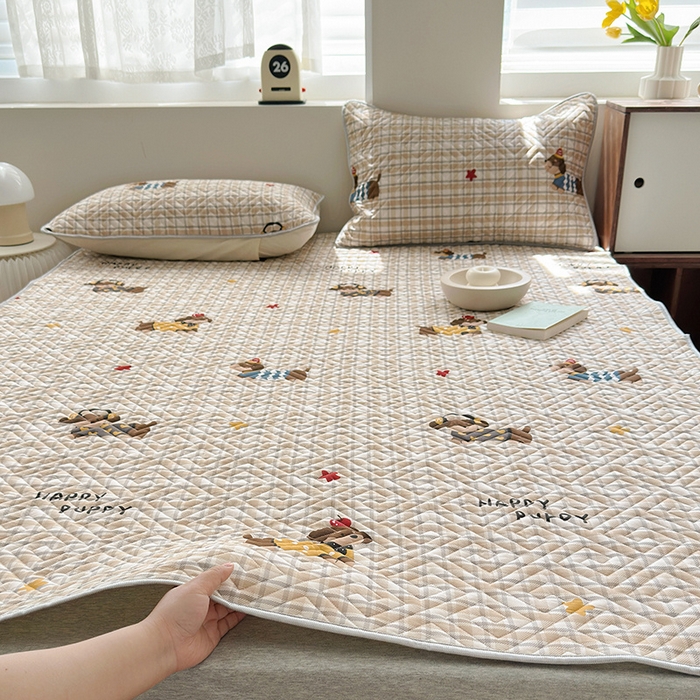 91家纺网 家纺一手货源 找家纺 舒居家纺 2026新款卡通可爱全棉床护垫软床垫垫子-大床图 酷比狗