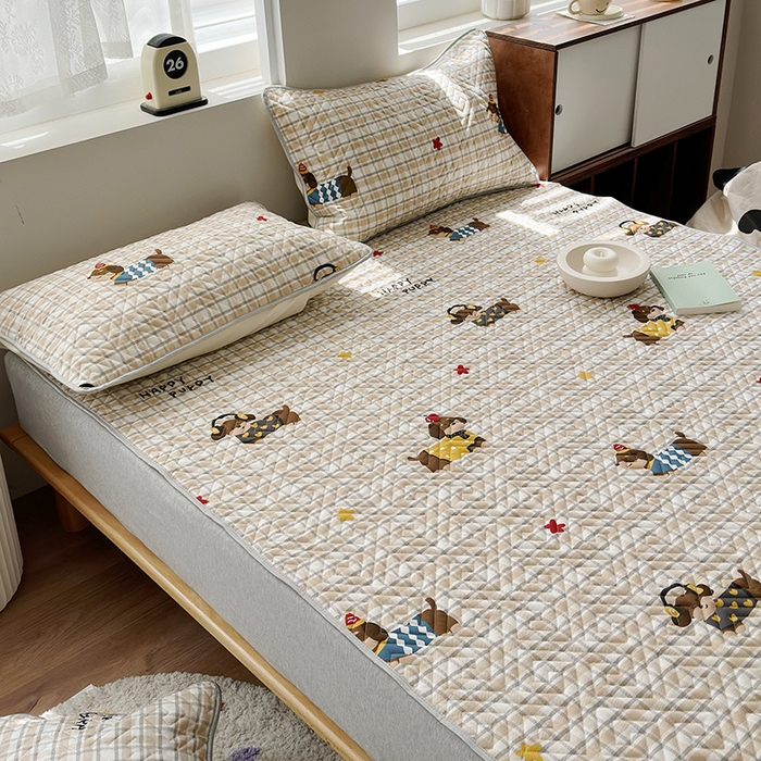 91家纺网 家纺一手货源 找家纺 舒居家纺 2026新款卡通可爱全棉床护垫软床垫垫子-大床图 酷比狗