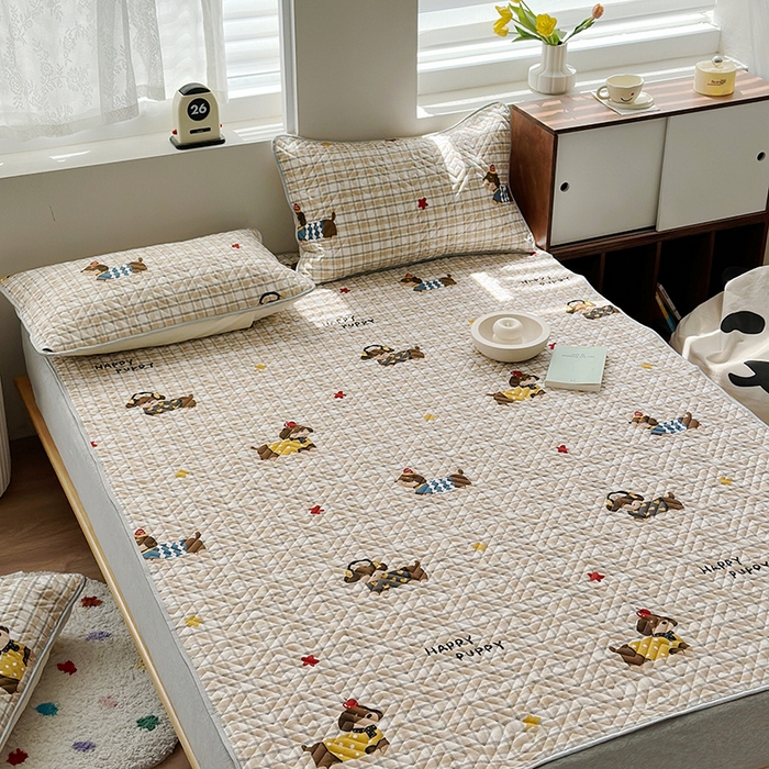 91家纺网 家纺一手货源 找家纺 舒居家纺 2026新款卡通可爱全棉床护垫软床垫垫子-大床图 酷比狗