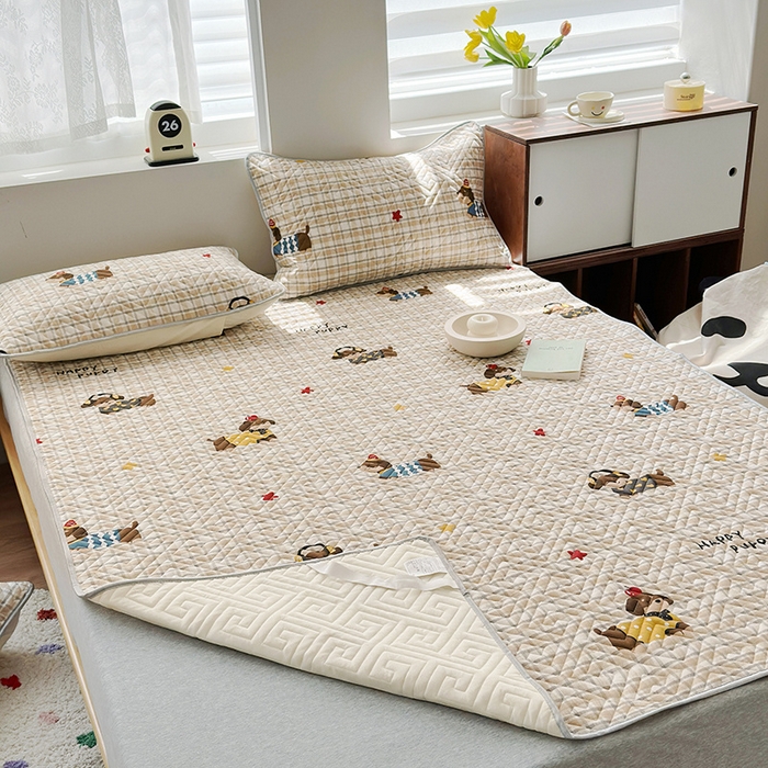 91家纺网 家纺一手货源 找家纺 舒居家纺 2026新款卡通可爱全棉床护垫软床垫垫子-大床图 酷比狗