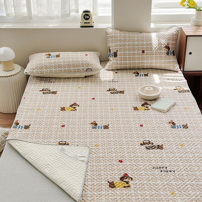 91家纺网 家纺一手货源 找家纺 舒居家纺 2026新款卡通可爱全棉床护垫软床垫垫子-大床图 酷比狗