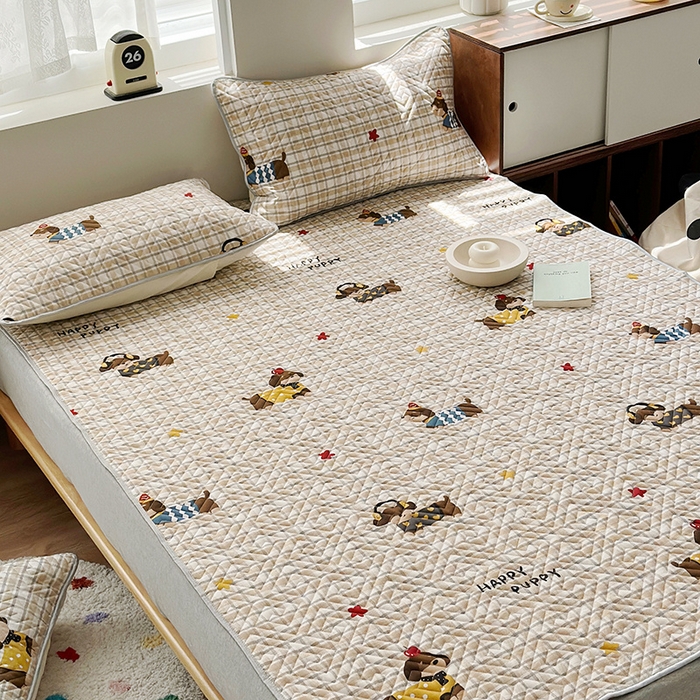 91家纺网 家纺一手货源 找家纺 舒居家纺 2026新款卡通可爱全棉床护垫软床垫垫子-大床图 酷比狗