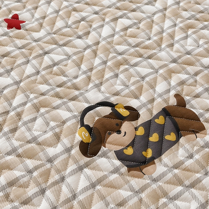 91家纺网 家纺一手货源 找家纺 舒居家纺 2026新款卡通可爱全棉床护垫软床垫垫子-大床图 酷比狗