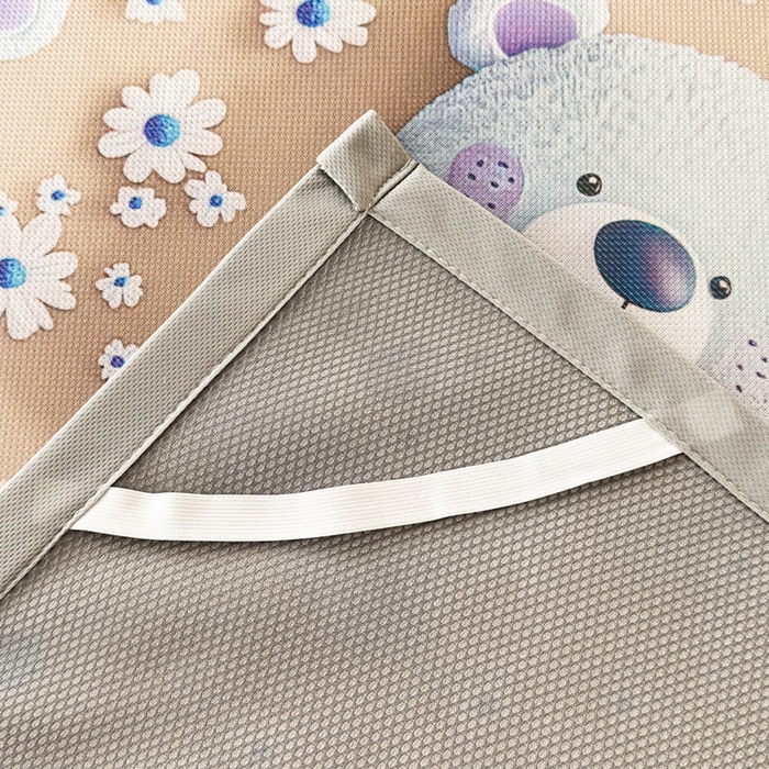 91家纺网 家纺一手货源 找家纺 春寻家纺 2026新款5D印花冰丝席复合三明治款凉席席子 元气小熊-咖