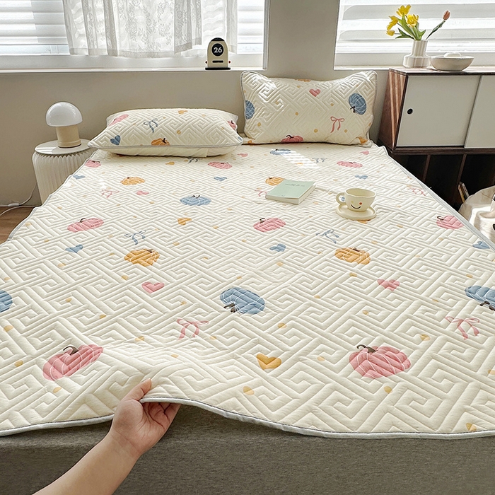 91家纺网 家纺一手货源 找家纺 舒居家纺 2026新款卡通可爱全棉床护垫软床垫垫子-大床图 南瓜派