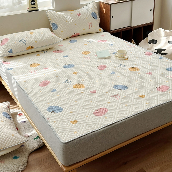 91家纺网 家纺一手货源 找家纺 舒居家纺 2026新款卡通可爱全棉床护垫软床垫垫子-大床图 南瓜派