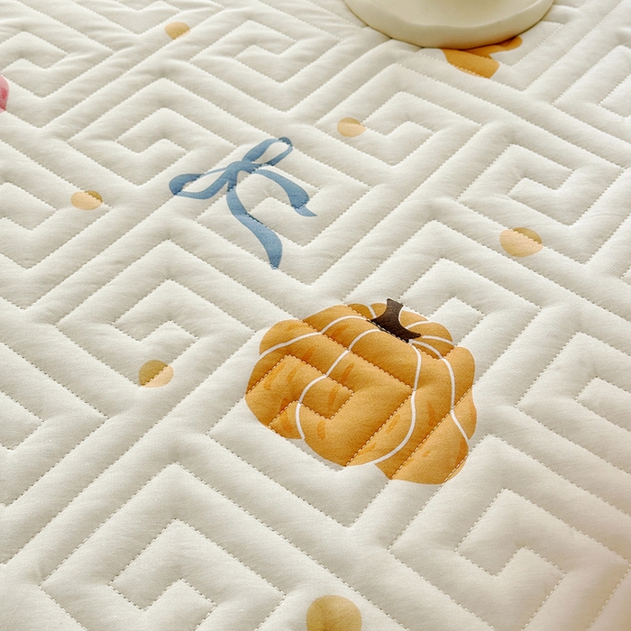 91家纺网 家纺一手货源 找家纺 舒居家纺 2026新款卡通可爱全棉床护垫软床垫垫子-大床图 南瓜派