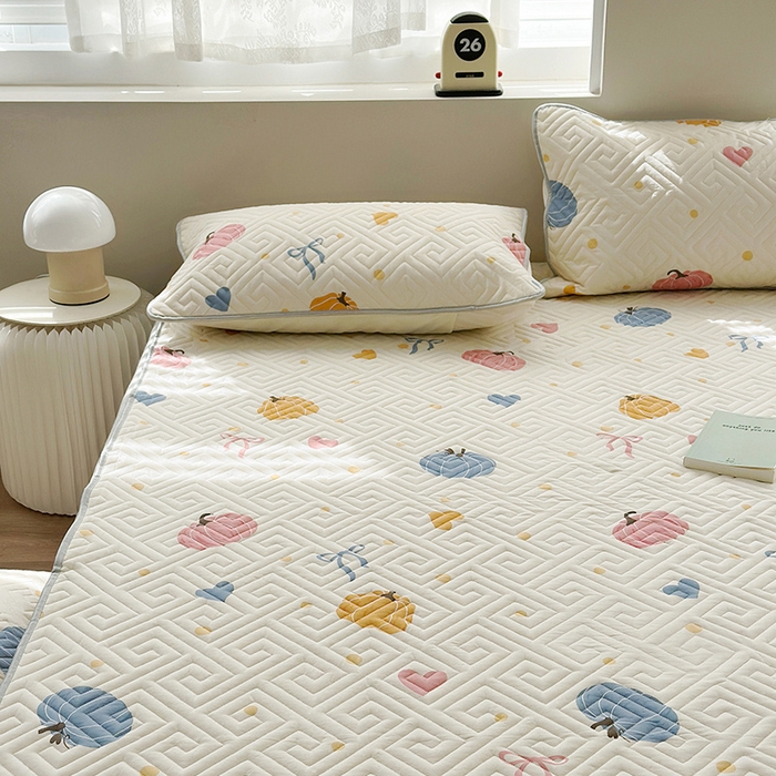 91家纺网 家纺一手货源 找家纺 舒居家纺 2026新款卡通可爱全棉床护垫软床垫垫子-大床图 南瓜派