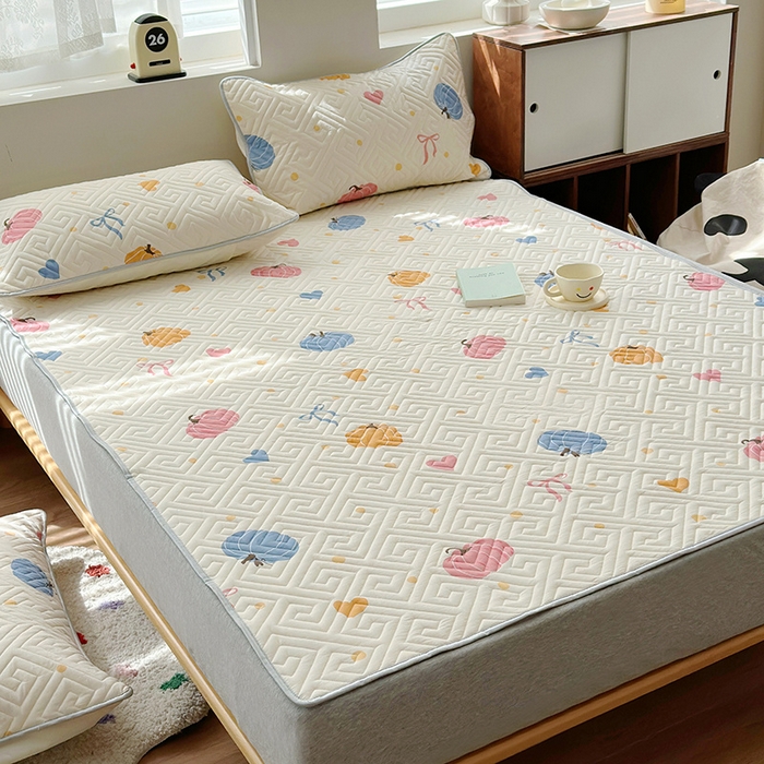 91家纺网 家纺一手货源 找家纺 舒居家纺 2026新款卡通可爱全棉床护垫软床垫垫子-大床图 南瓜派