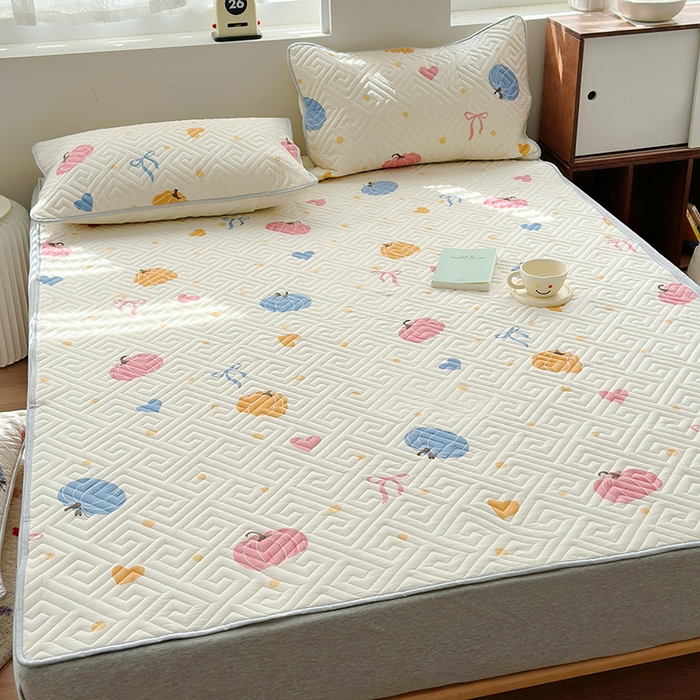 91家纺网 家纺一手货源 找家纺 舒居家纺 2026新款卡通可爱全棉床护垫软床垫垫子-大床图 南瓜派