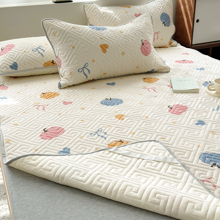 91家纺网 家纺一手货源 找家纺 舒居家纺 2026新款卡通可爱全棉床护垫软床垫垫子-大床图 南瓜派