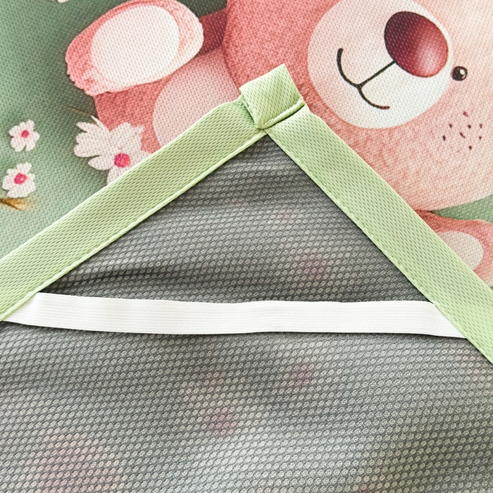 91家纺网 家纺一手货源 找家纺 春寻家纺 2026新款5D印花冰丝席复合三明治款凉席席子 元气小熊绿