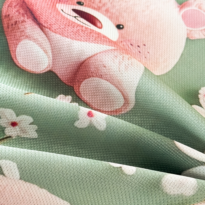 91家纺网 家纺一手货源 找家纺 春寻家纺 2026新款5D印花冰丝席复合三明治款凉席席子 元气小熊绿