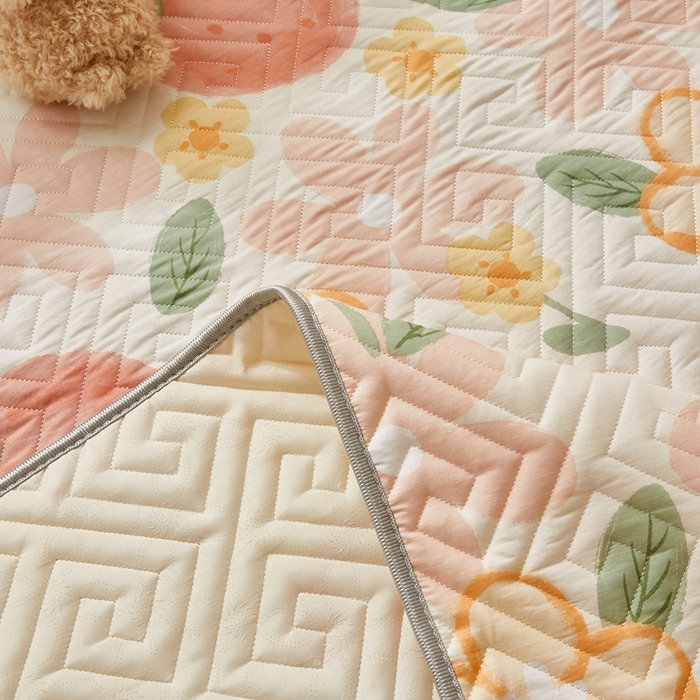 91家纺网 家纺一手货源 找家纺 舒居家纺 2026新款卡通可爱全棉床护垫软床垫垫子-大床图 微笑草莓