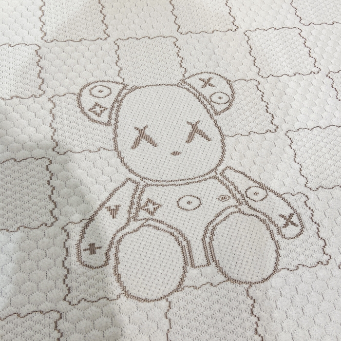 91家纺网 家纺一手货源 找家纺 春寻家纺 2026春夏新款A类凉感凉豆豆提花凉席席子 幸运熊-咖-床席款