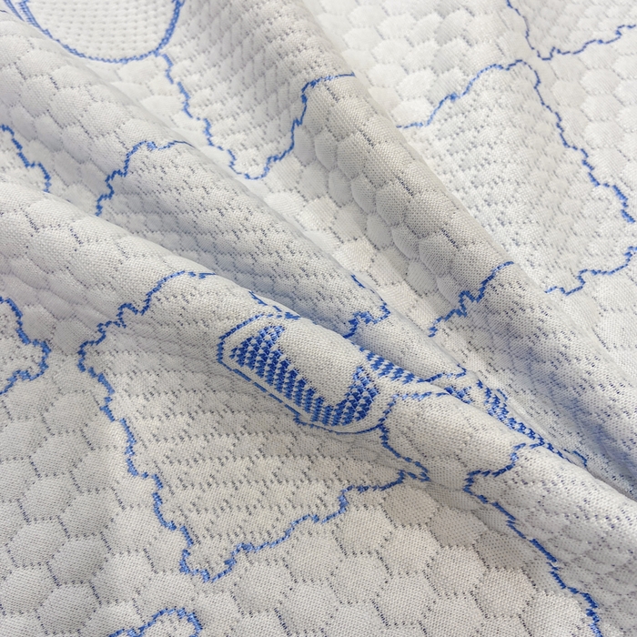 91家纺网 家纺一手货源 找家纺 春寻家纺 2026春夏新款A类凉感凉豆豆提花凉席席子 幸运熊-蓝-床席款