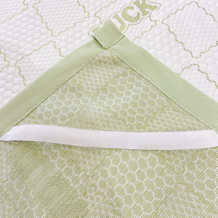 91家纺网 家纺一手货源 找家纺 春寻家纺 2026春夏新款A类凉感凉豆豆提花凉席席子 幸运熊-绿-床席款