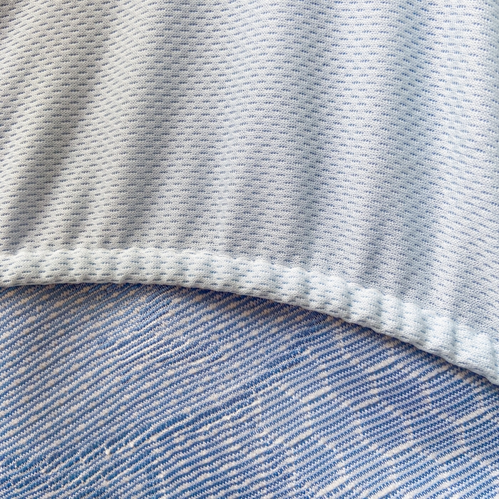 91家纺网 家纺一手货源 找家纺 春寻家纺 2026春夏新款A类凉感凉豆豆提花凉席席子 幸运熊-蓝-床笠款