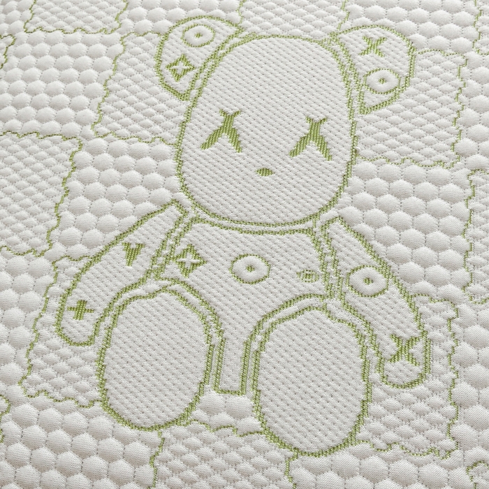 91家纺网 家纺一手货源 找家纺 春寻家纺 2026春夏新款A类凉感凉豆豆提花凉席席子 幸运熊-绿-床笠款