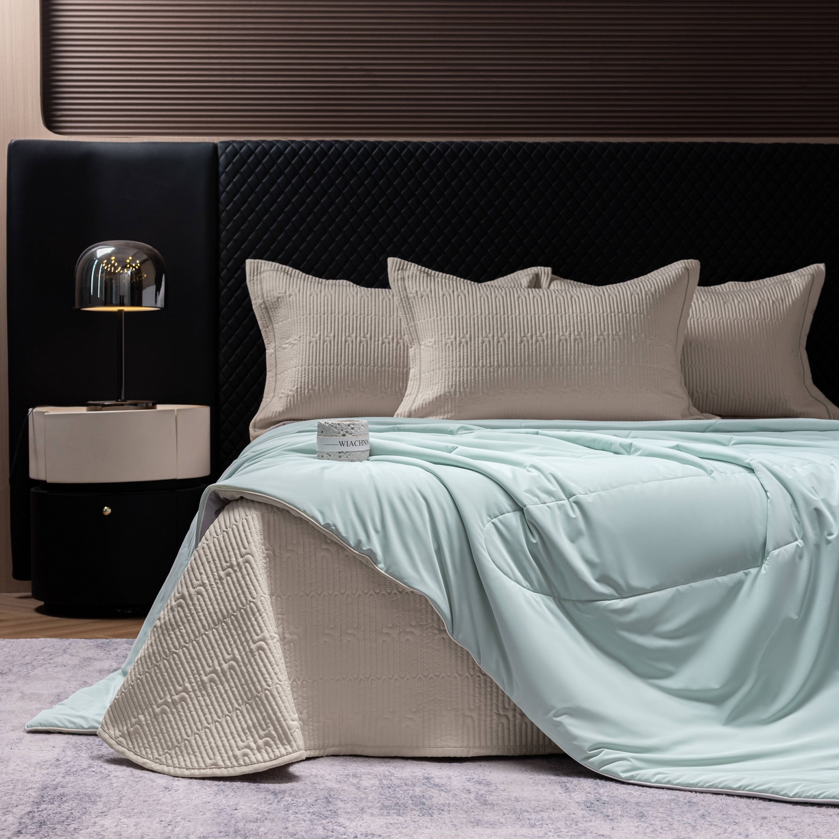 91家纺网 家纺一手货源 找家纺 丽卡家纺 2026新款冰萃锦氨零度凉感夏被空调被夏凉被 绿色