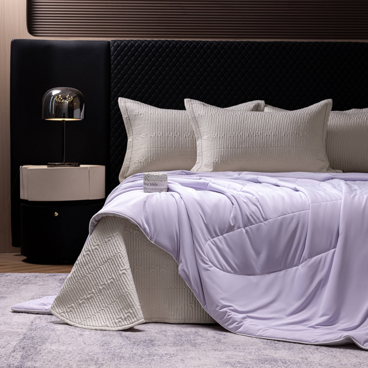 91家纺网 家纺一手货源 找家纺 丽卡家纺 2026新款冰萃锦氨零度凉感夏被空调被夏凉被 紫色