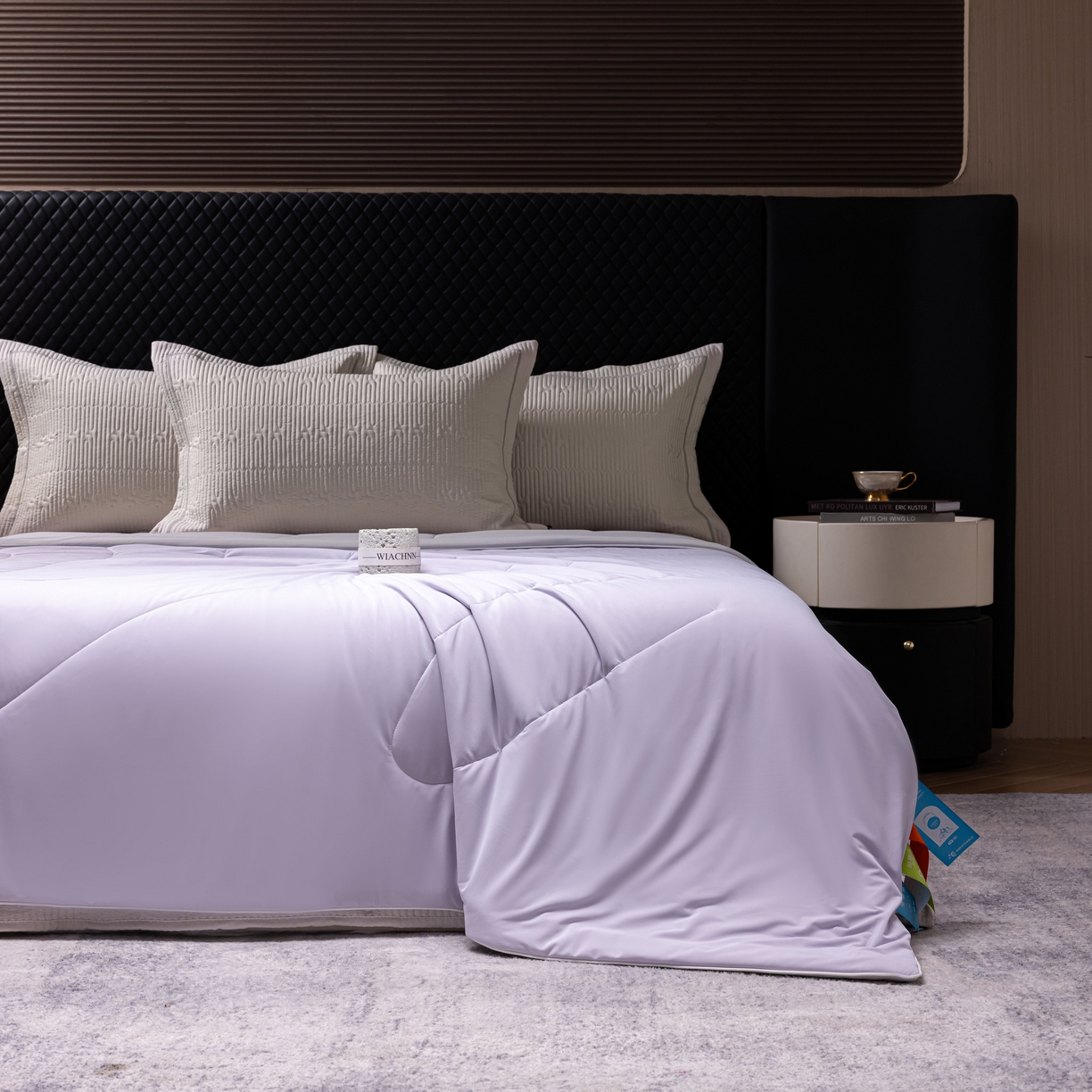 91家纺网 家纺一手货源 找家纺 丽卡家纺 2026新款冰萃锦氨零度凉感夏被空调被夏凉被 紫色